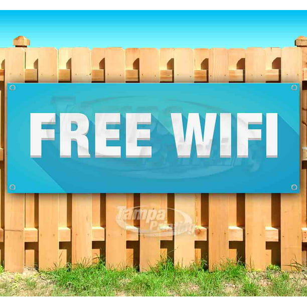 Free WiFi 13 oz Banner Non-Fabric Heavy-Duty Vinyl Single-Sided with Metal Grommets